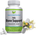 Daily Bone Support: Calcium Supplement with Vitamin D3 K2 - Supplement for Bones – Ideal for Older Adults Postmenopausal Women Athletes - 60 Vegetarian Capsules