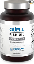 Douglas Laboratories Quell Fish Oil EPA/DHA Plus D | 3:2 Ratio of EPA to DHA Essential Omega 3 Fatty Acids Plus 1000 I.U. of Vitamin D3* | 60 Softgels