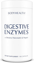 BodyHealth Digestive Enzymes Full Spectrum Digestive Support (180 caps) Betaine Pepsin Pancreatin BPP Loaded with Enzymes and Probiotics Relief for Stomach Bloating Heartburn Gas Constipation