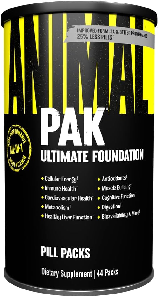Animal Pak - Convenient Multivitamin for Men &amp Women Daily All-in-One Vitamin &amp Supplement Pack - Zinc Vitamins C B D Amino Acids and Immune Support - Sports Nutrition Performance - 44 Co