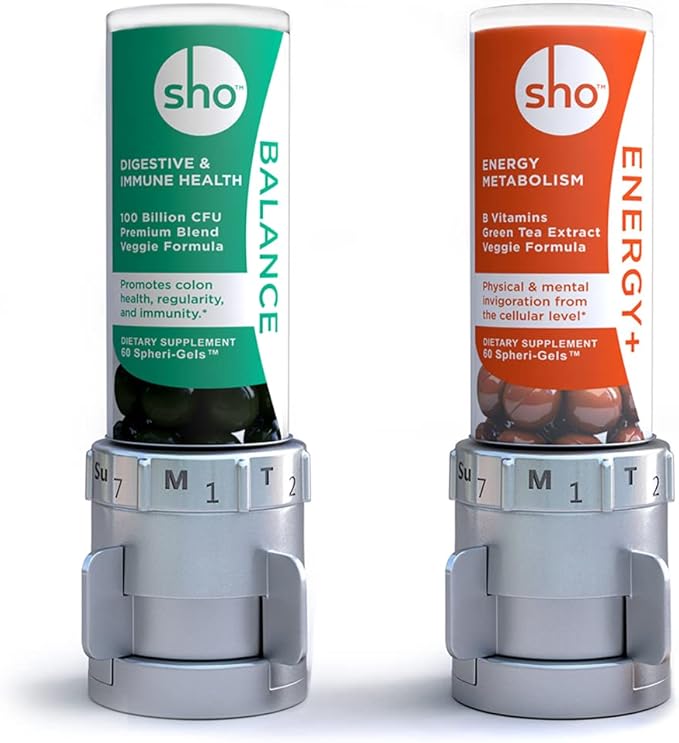 SHO Balance Prebiotics &amp Probiotics Bundle Energy+ Matcha Extract &amp Vitamin B Complex Supplements