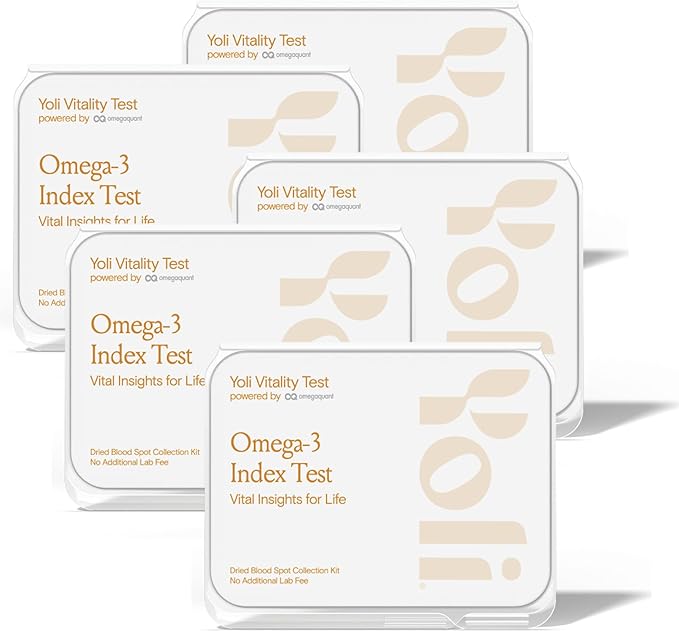 Yoli Vitality Test Kit an Omega-3 Index Blood Test Kit - at-Home Collection Testing Package for Measuring Omega-3 Levels and Wellness Tracking - CLIA-Certified Lab Results