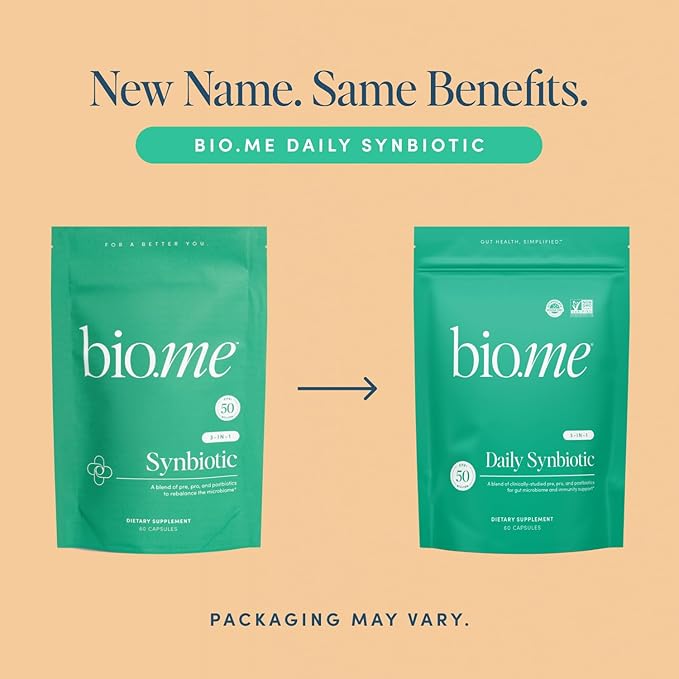 Synbiotic 3-in-1 Prebiotics Probiotics &amp Postbiotics for Digestive Health Gut Health Immune Support &amp Bloating Relief for Men &amp Women - 50 Billion CFU Per Serving - Vegan 60 Capsules (