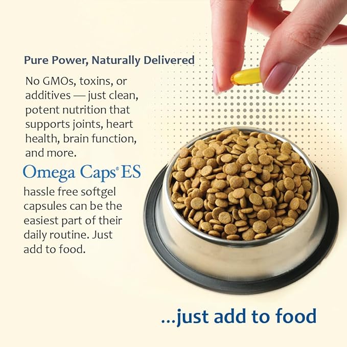 Omega-Caps Extra Strength for Large Breeds-Vet Formulated for Healthy Radiant Skin &amp Coat While Reducing Shedding. Contains Omega 3 for Immune System Support Easy to Dose 1000 Soft Gel Capsules