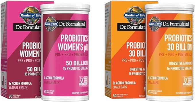Garden of Life Dr Formulated Once Daily Complete Prebiotics Probiotics &amp Postbiotics for Women's &amp Adults' Digestive &amp Immune Health 50 &amp 30 Billion CFU 30 Day Supply
