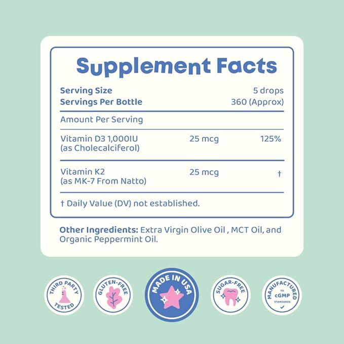 JoySpring Liquid Vitamin D3 with K2 - Immune Support and Zinc Supplements for Kids - Elderberry &amp Zinc Liquid