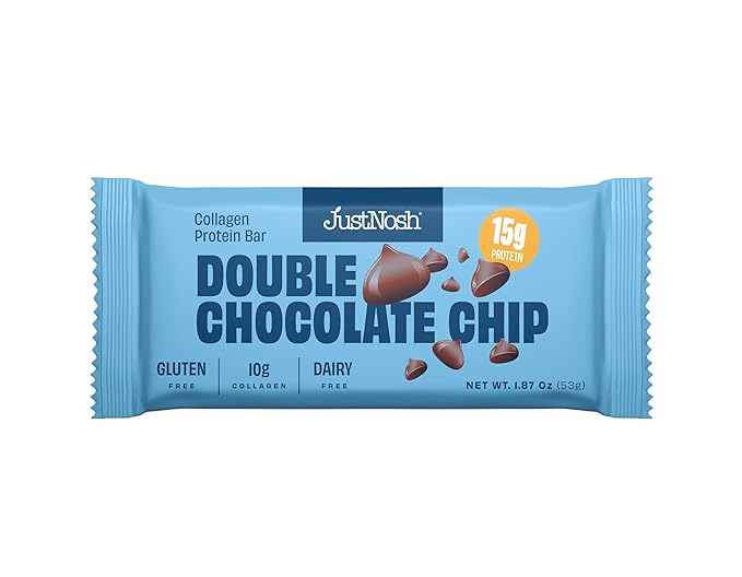 JUSTNOSH Chocolate Lover's Variety Pack Collagen Protein Bars – 15g Protein 10g Collagen | Gluten &amp Dairy Free Low FODMAP Seed Oil Free (12 Pack)