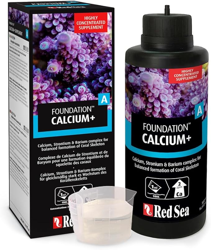 Red Sea Reef Foundation A (Ca/Sr) Supplement 1000ml - Calcium &amp Strontium Additive for Healthy Coral Growth in Marine &amp Reef Aquariums