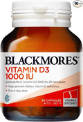 Blackmores Vitamin D3 1000IU 60 Capsules high Strength Vitamin d Made in Australia