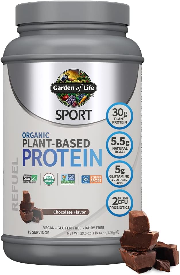 Garden of Life Organic Vegan Sport Protein Powder with Raw Zinc for Immune Support Skin Health 30g Protein Vitamin C Probiotics