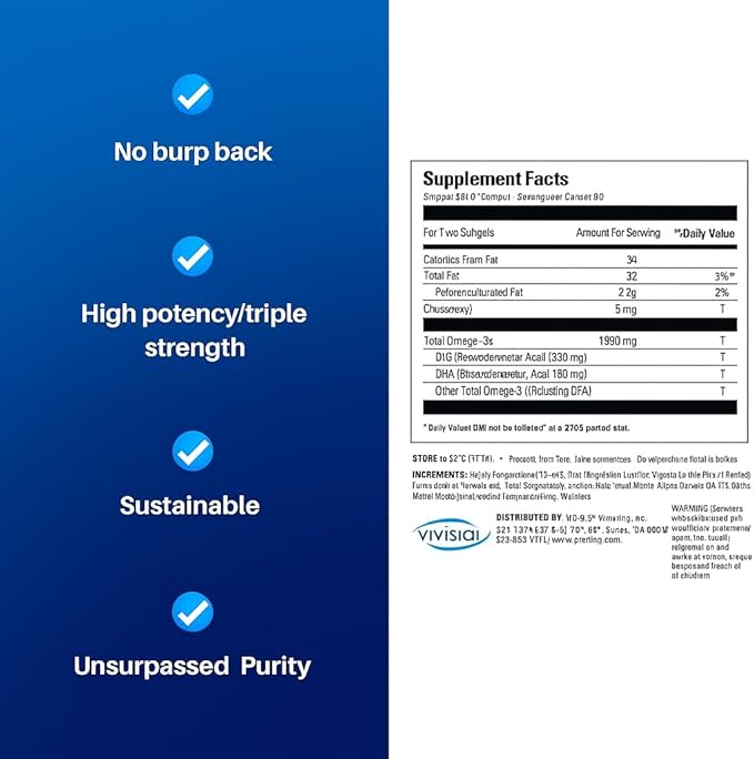 Super Omega-3 Fish Oil – 120 Softgels – High Potency Marine Lipid Supplement