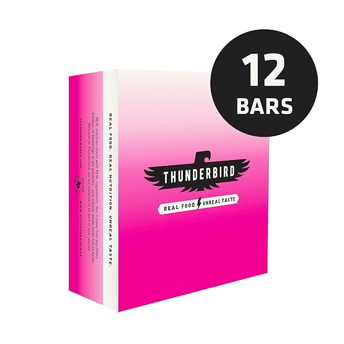 Thunderbird Bars Energy Snack Gluten-Free with Protein Healthy Real Food Vegan Non-GMO No Added Sugar (12 Count 1.7 oz. Bars) (Peaut Butter Jelly)