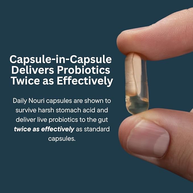 Daily Nouri Probiotics for Men | Gut Microbiome &amp Hormone Balance Support | 5 Clinically Studied Strains + Selenium for Testosterone Sperm Motility &amp Male Reproductive Health | 30-Day Supply