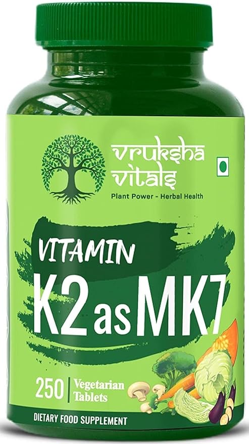 Generic Vitamin K2 as MK7 55mcg per Tablet - 250 Tablets - Plant Based Vegan Vitamin K Capsules/Tablets Supplement