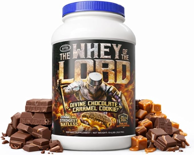 Divine Whey Protein Isolate – Premium Muscle Growth &amp Recovery Shake – Rich Flavor Smooth Mix Amino Acid Support for Daily Use (Chocolate Caramel Cookie)