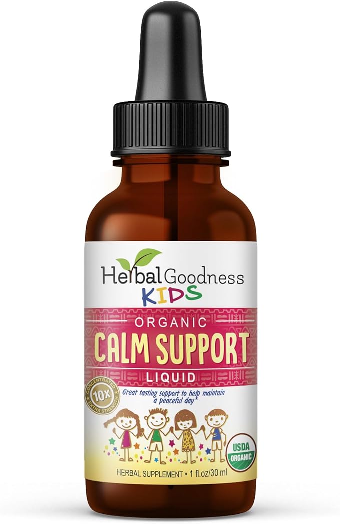 Kids Calm Support Liquid Extract 1oz with Magnesium Glycinate Magnesium Citrate Multivitamin - Magnesium for Kids - 1oz Bottle 1 Unit - Herbal Goodness