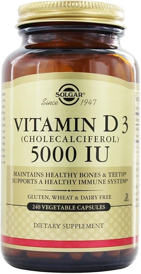 Jarrow Formulas MK7 Promotes Bone Health 90 mcg 120 Softgels &amp Solgar Vitamin D3 (Cholecalciferol) 125 mcg (5000 IU) 240 Vegetable Capsules - Helps Maintain