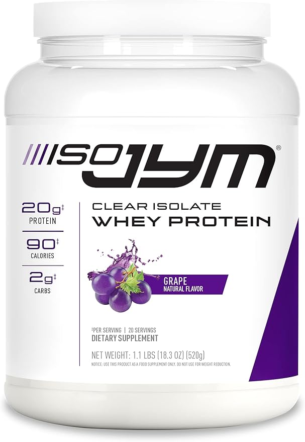 ISO JYM 20 Servings - Grape &amp Bombsicle Clear Whey Protein Isolate Bundle