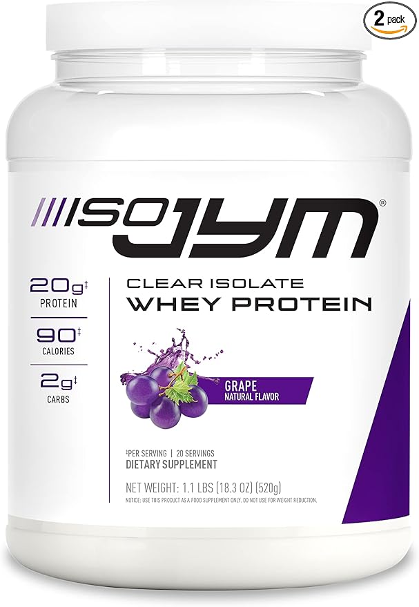 ISO JYM 20 Servings - Grape &amp Bombsicle Clear Whey Protein Isolate Bundle