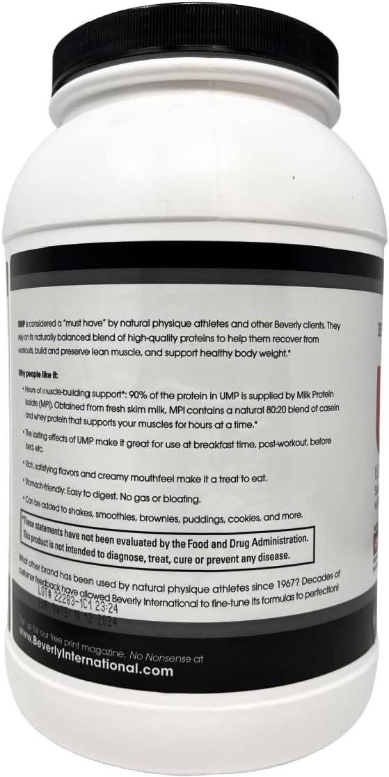 Beverly International UMP Protein Powder Chocolate. Unique Whey-Casein Ratio Builds Lean Muscle. Easy to Digest. No Bloat. (32.8 oz) 2lb .8 oz