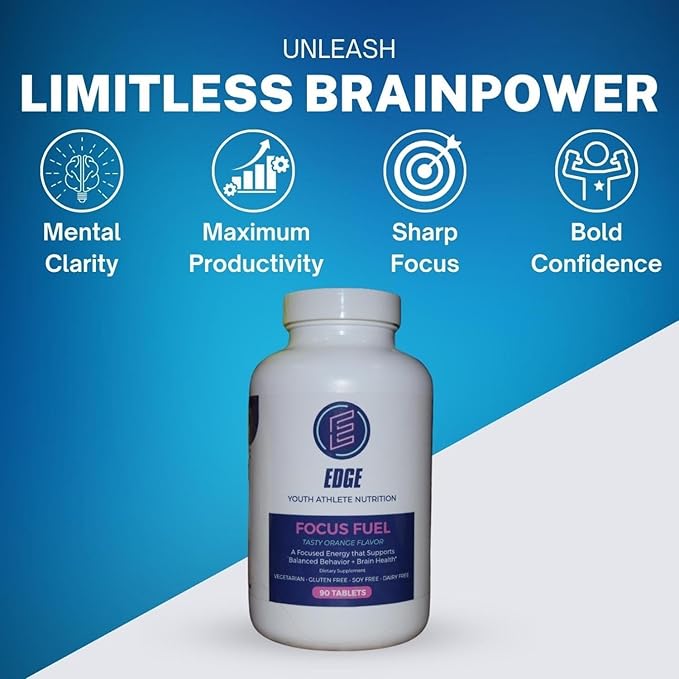 Elevate Young Athletes' Brilliance with Focus Fuel: Natural Focus and Performance Supplement for Kids | Enhance Concentration Clarity and Performance for Youth Athletes