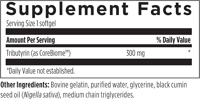 Designs for Health Tri-Butyrin Supreme - 3-in-1 Butyric Acid (Butyrate) Postbiotics for Gut Health &amp Gut Permeability Support - Tributyrin Supplement with Odor-Minimizing Innovation (60 Softgels)