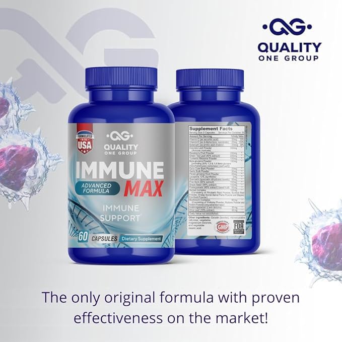 Immune Support Complex Supplement with Vitamin C E Quercetin Graviola Garlic Selenium Grape Seed Advanced Immune Defense Supports Overall Health Provides Vital Nutrients &amp Antioxidants