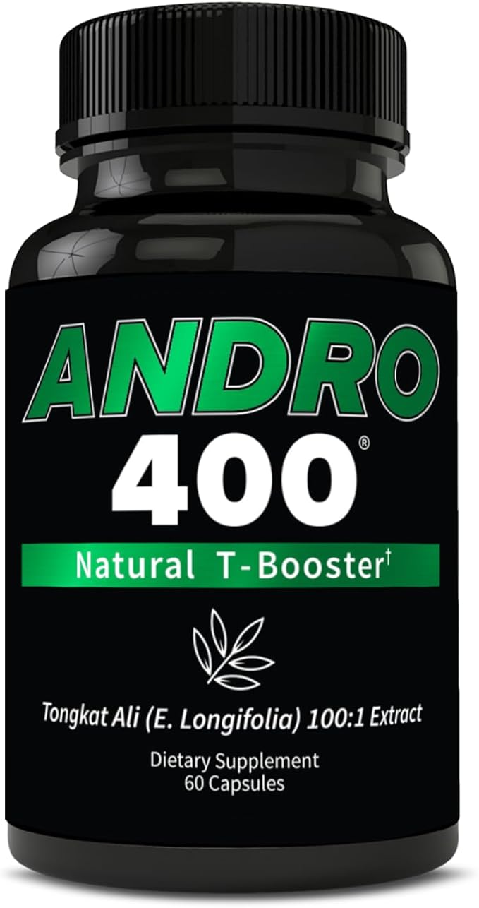 Andro400 Natural T Booster Supplements for Men – Traditional Tongkat Ali (Eurycoma Longifolia) 100:1 Extract – Herbal Formula for Energy Stamina &amp Metabolic Support – 1 Pack 60 Capsules
