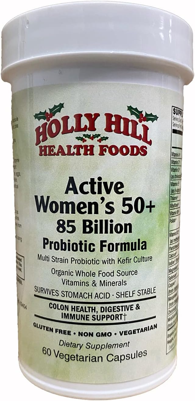 Holly Hill Health Foods Active Women's 50+ 85 Billion Probiotic Formula 60 Vegetarian Capsules