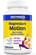 Enzymedica Magnesium Motion with 3 Forms of Magnesium ATA Mg Glycinate Malate Soothes Occasional Aches Supports Bones &amp Muscles 120 Capsules