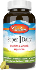 Carlson - Super 1 Daily Vegetarian Multiple Formula Multivitamin Optimal Wellness 180 Tablets
