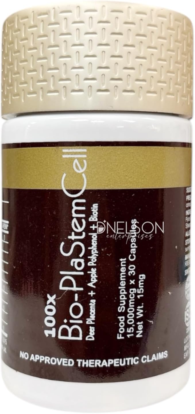 100x Bio-PlaStemCell - Deer Placenta + Apple Polyphenol + Biotin Food Supplement - 15000mcg x 30 Capsules - RBS by Kim Dela Cerna