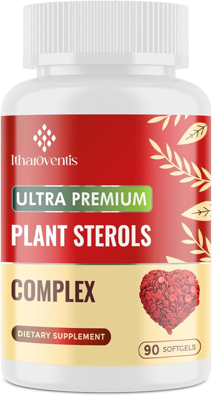 Cholesterol Supplements with Plant Sterols Niacin Red Yeast Rice Bergamot Omega-3 &amp Garlic - Advenced Absorption Formula - 180 Softgels