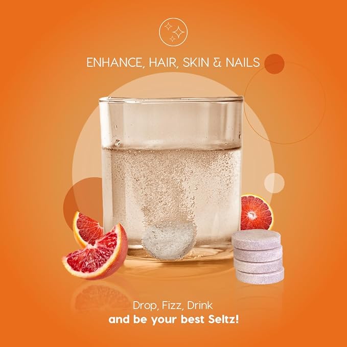 Seltz® Balance &amp Bloom Pack – Beauty + Digestive Support Effervescent Vitamins (Enhance Hair Skin &amp Nails + Balance Your Belly) with Biotin Vitamin C Silica Apple Cider Vinegar &amp B6