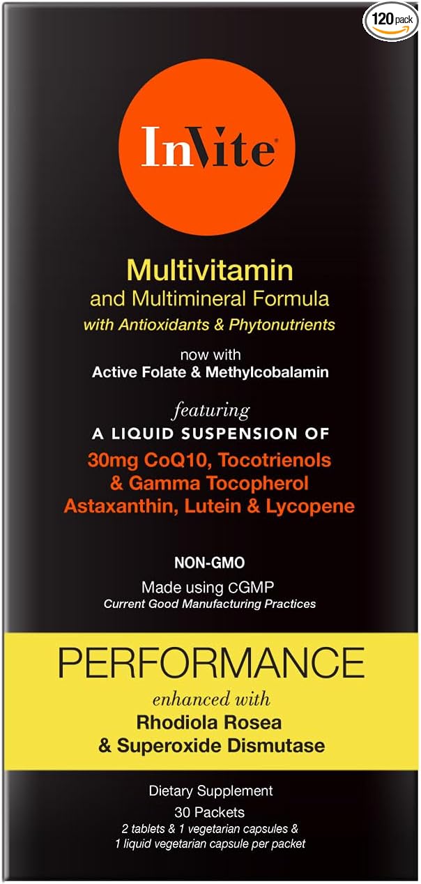 Invite Health Performance Vitamin - Comprehensive Daily Multivitamin with Enhanced Support for Athletes and Active People - 30 Day Supply(2-Pack)