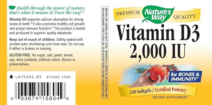 Vitamin D3 2000 IU 240 Softgels (Pack of 2)
