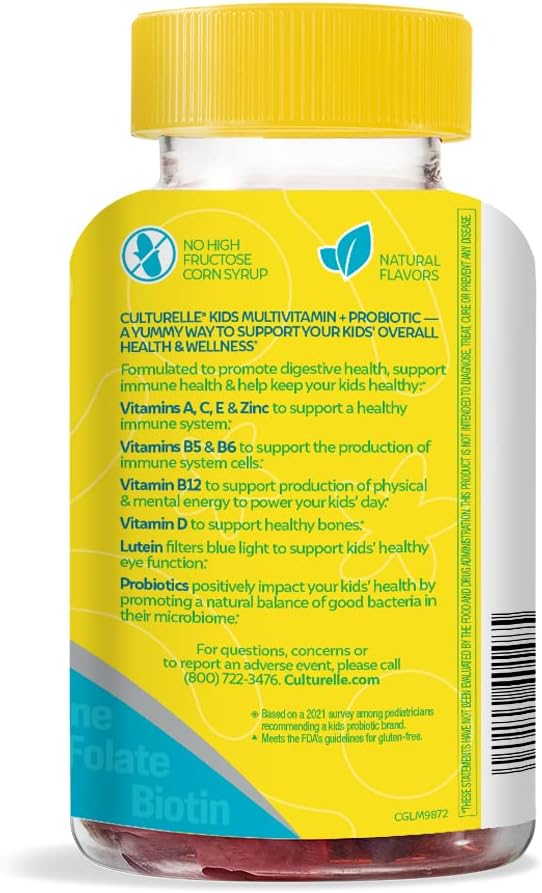 Culturelle Kids Probiotic Packets (Ages 3+) &amp Gummies (Ages 2+) for Digestive &amp Immune Health Eye Support
