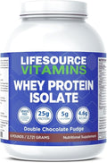 LifeSource Vitamins 6 lb - US Dairy Cows Grass Fed Whey Protein Isolate - Double Chocolate Fudge sweetened w/Stevia
