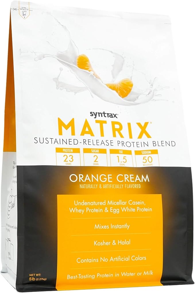 Syntrax Nutrition Matrix - Sustained-Release Protein Blend Orange Cream 5 lb.