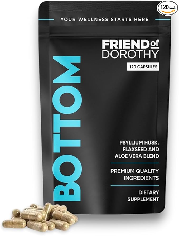 Bottom Fiber Supplement for Effortless Prep Time - Helps Promote Digestive Regularity - Psyllium Husk Based - for Men Who Bottom 120 Capsules