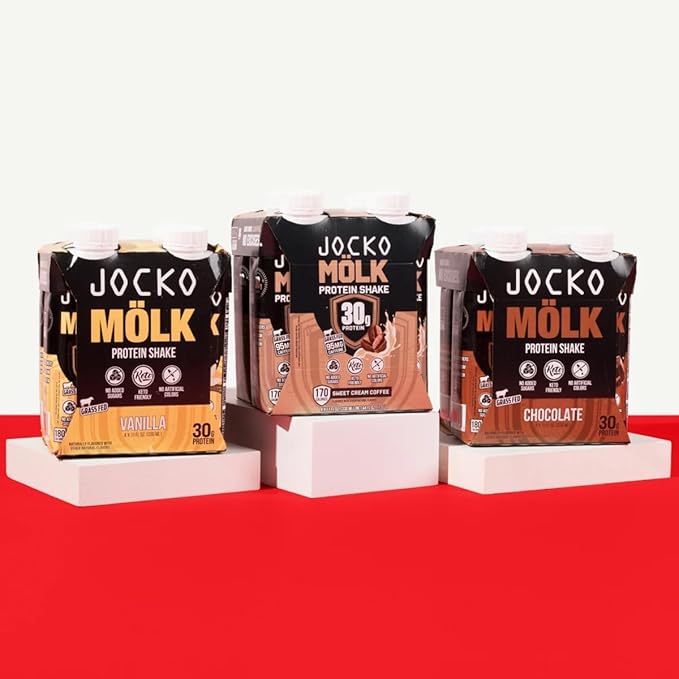 Jocko-Fuel Protein Shake 2 Box with 4 Bottle - Ready to Drink Grass-Fed Whey No Artificial Sweeteners Keto-Friendly Low-Carb High-Protein Meal Replacement Recovery Fitness (11 Fl Oz Chocolat