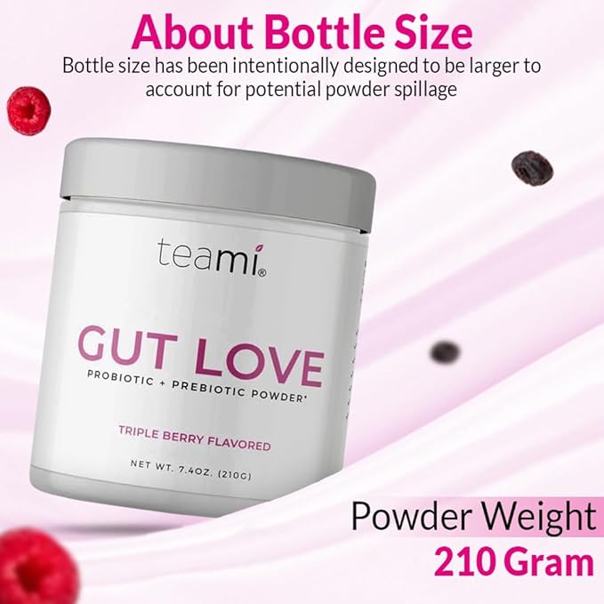 Teami Organic Super Greens &amp Gut Health Powder - prebiotics and probiotics Powder for Immunity &amp Digestion - 16 Natural Ingridients with 20 Billion Probioctics