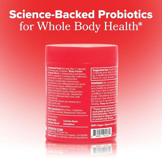 O Positiv URO Women’s Probiotic – All-in-one Probiotic for Women - Vaginal Gut Skin and Oral Microbiome Health – 20B+ CFUs Licorice Root Dandelion – Non-GMO Vegan Gluten-Free – 30 Capsules