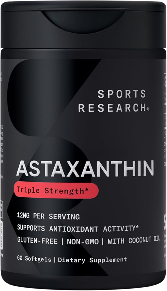 Sports Research® Antioxidant Support Pack - High Potency Liposomal Vitamin C Supplement 1000mg + Coenzyme Q10 100mg + Triple Strength Astaxanthin 12mg w/Organic Coconut Oil