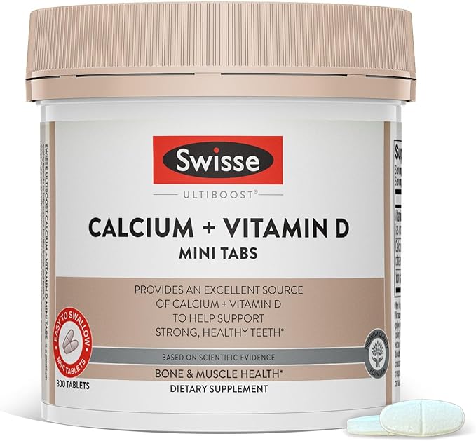Swisse Calcium with Vitamin D3 and Citrate 830mg | Supplement for Women &amp Men | Bone Strength Support | Calcio | 300 Tablets | 2-Month Supply