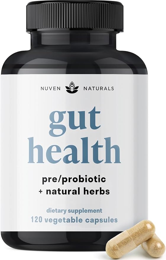 All-in-One Gut Health w/Probiotics Prebiotics Digestion-Supporting Herbs and Adaptogens - Leaky Gut Repair Formula to Support Gut Lining Aid in Digestion and Promote Good Bacteria