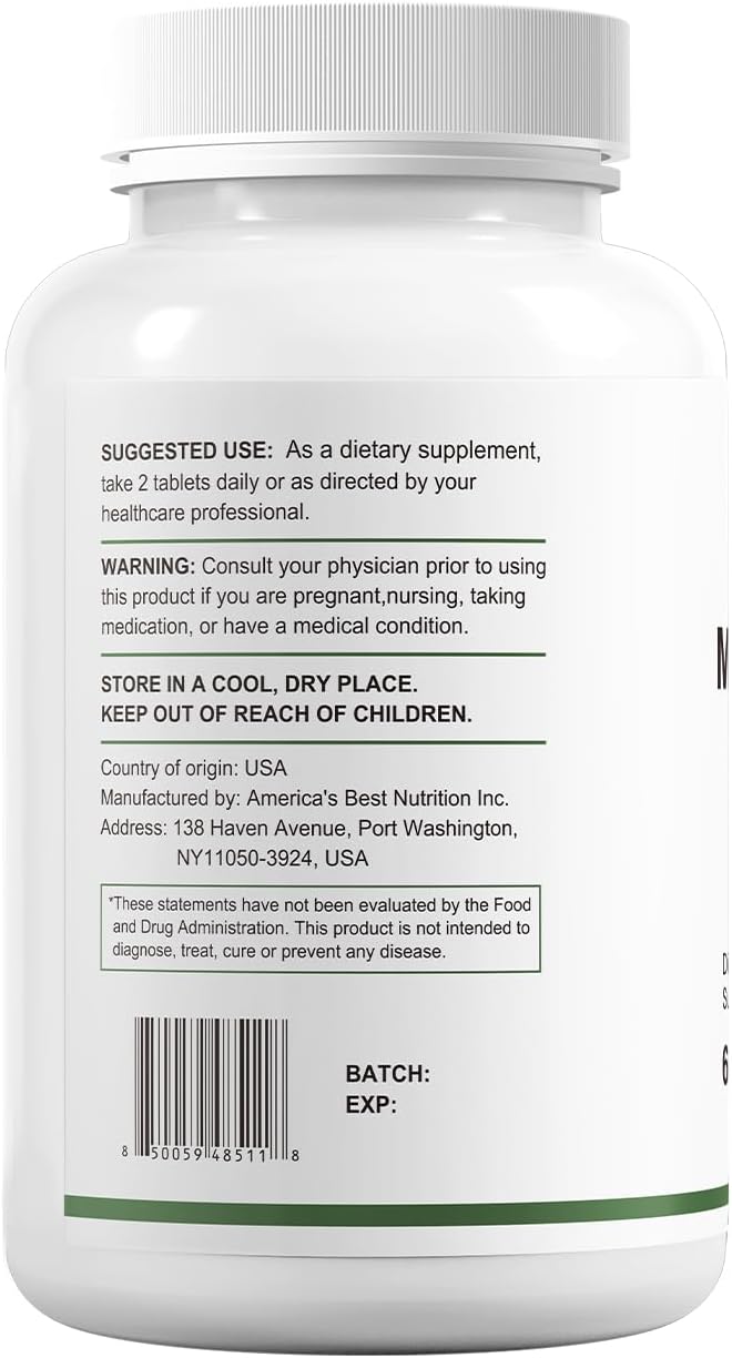 HUJ Magnesium Complex Supplement - Five Types of Magnesium - Supports Energy Production Muscle Relaxation &amp Cardiovascular Health* - 60 Tablets.
