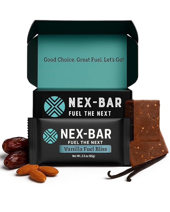 NEX-BAR Vanilla Fuel Bliss Protein Bars - 8 Pack (19G Protein) No Added Sugar No Artificial Sweeteners