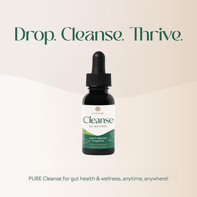 PURE Cleanse Liquid | Plant-Based Supplement Designed to Support Digestive Balance Gut Health &amp Full-Body Wellness | Fast-Absorbing Herbal Formula | Vegan Gluten-Free Additive-Free | 1 fl oz