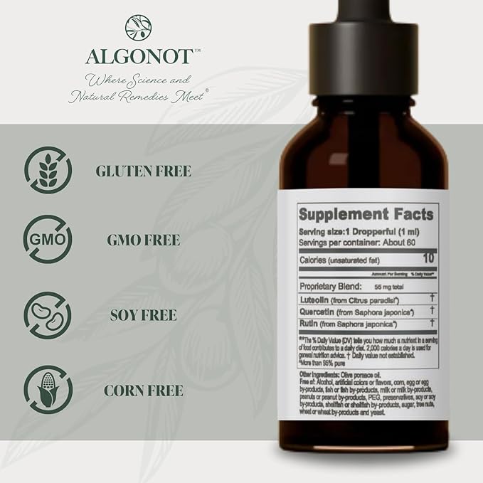 NeuroProtek Low Phenol Liquid - Unflavored - 60 servings The only luteolin liquid formulation for rapid absorption. Exclusive patented combination of Luteolin and other Flavonoids in Olive Pomace Oil